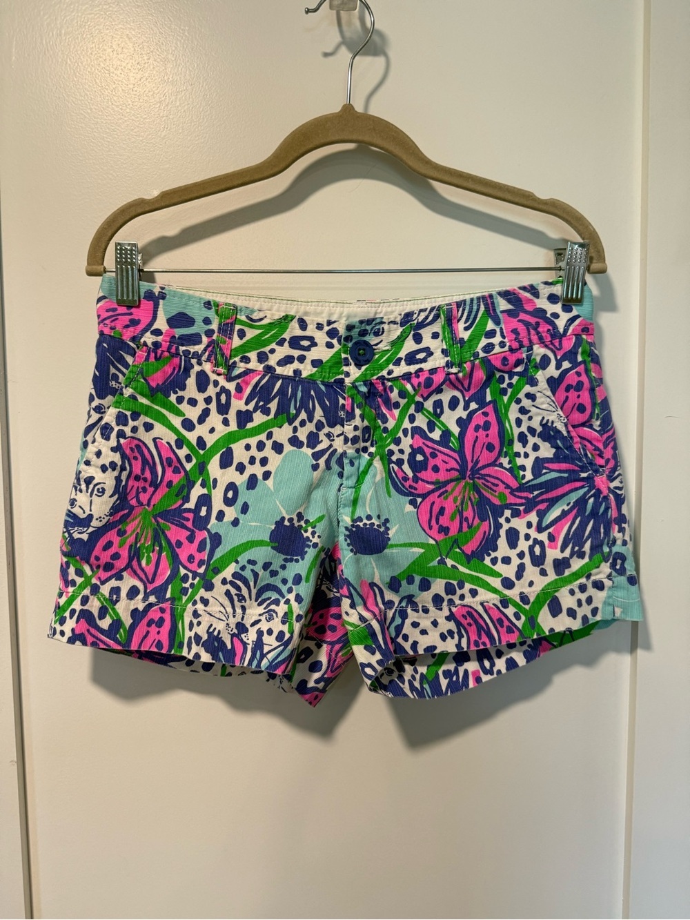 Lilly Pulitzer Women’s Blue & Pink Floral Callahan Shorts - Size 2